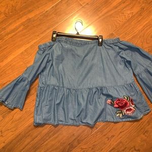 Off the shoulder striped top